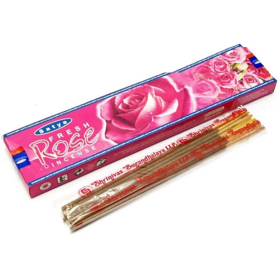 Satya Fresh Rose Dhoop Sticks - 45 grams, SKU SFRD, UPC 6016019147166