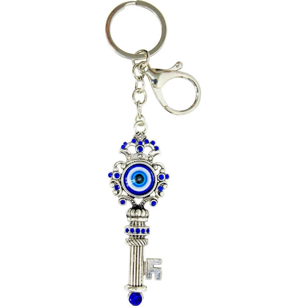 5.75&quot; Evil Eye Talisman Key Ring - Latch Key, SKU KH-63419, UPC 6016022610633
