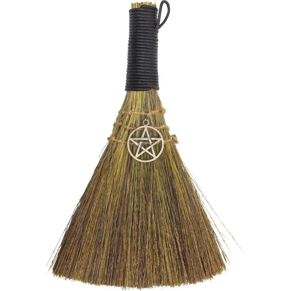 8.5&quot; Wicca Broom - Pentacle, SKU KH-27341, UPC