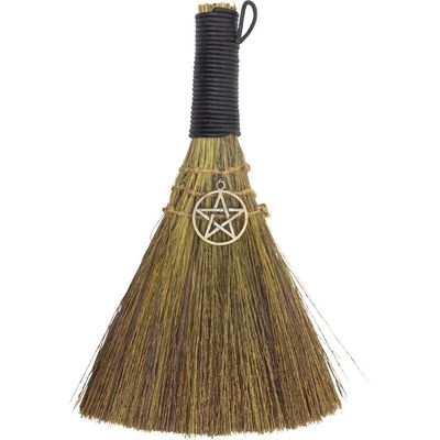 8.5&quot; Wicca Broom - Pentacle, SKU KH-27341, UPC