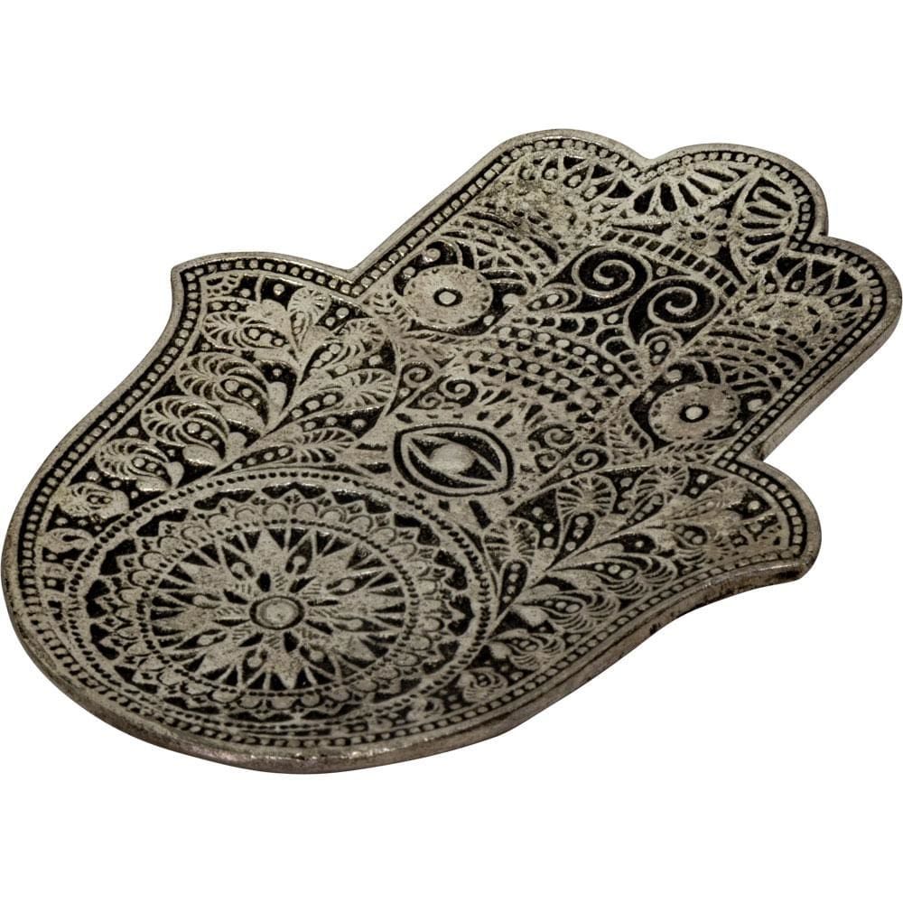 4&quot; Aluminum Incense Holder - Fatima Hand, SKU KH-89605, UPC 6016202799752