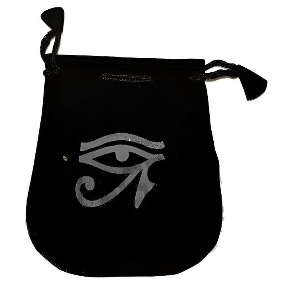 5&quot; x 5&quot; Black Velvet Bag - Eye of Horus, SKU Y024-VBE, UPC 6016212899817