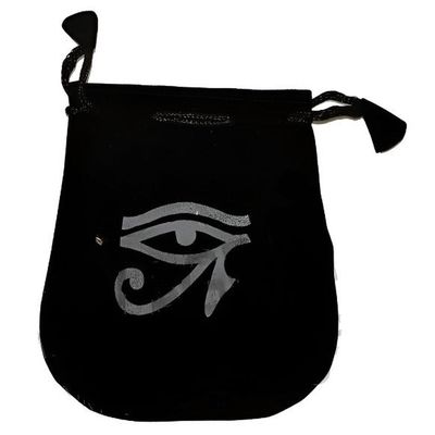 5&quot; x 5&quot; Black Velvet Bag - Eye of Horus, SKU Y024-VBE, UPC 6016212899817