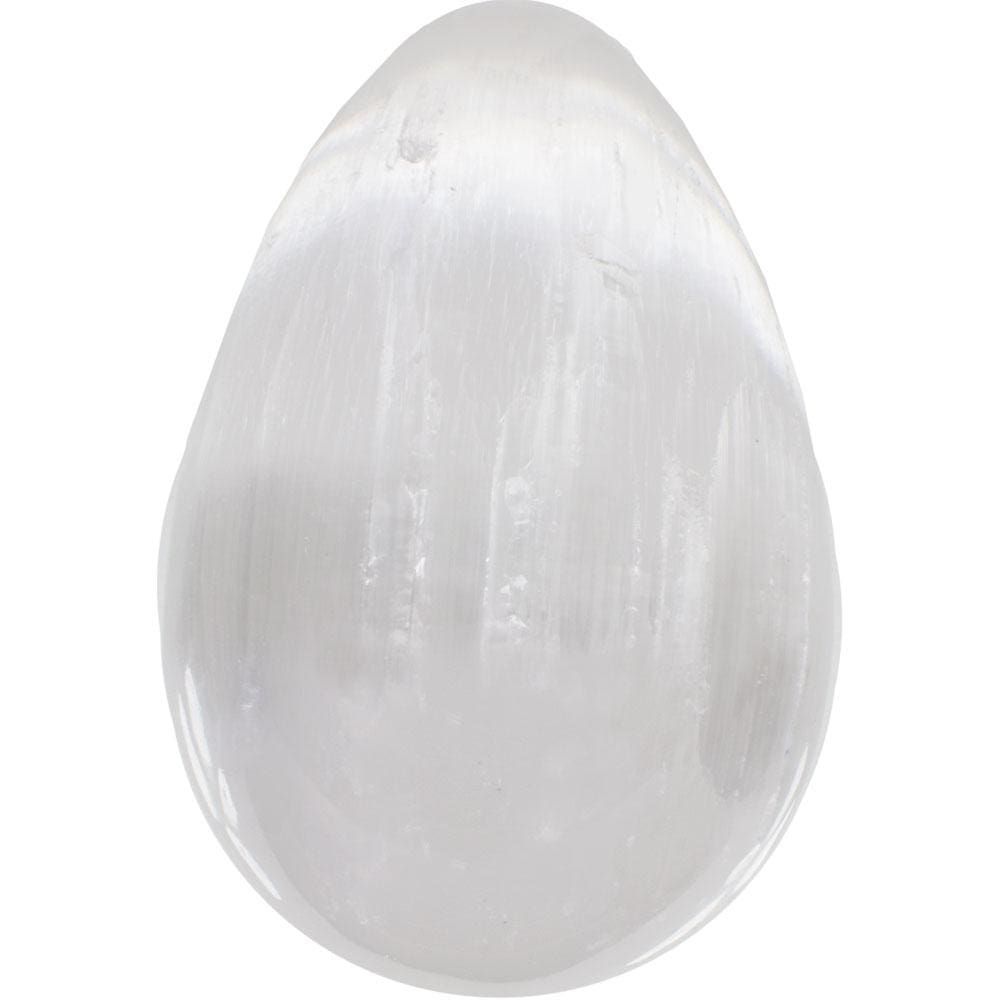 2.5&quot; Gemstone Carved Egg - Selenite, SKU C00-63-SEL-Egg-W, UPC 6016201572561