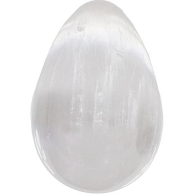 2.5&quot; Gemstone Carved Egg - Selenite, SKU C00-63-SEL-Egg-W, UPC 6016201572561
