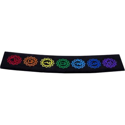 10&quot; Soapstone Wide Incense Holder - 7 Chakras, SKU KH-89141, UPC 6016207381365