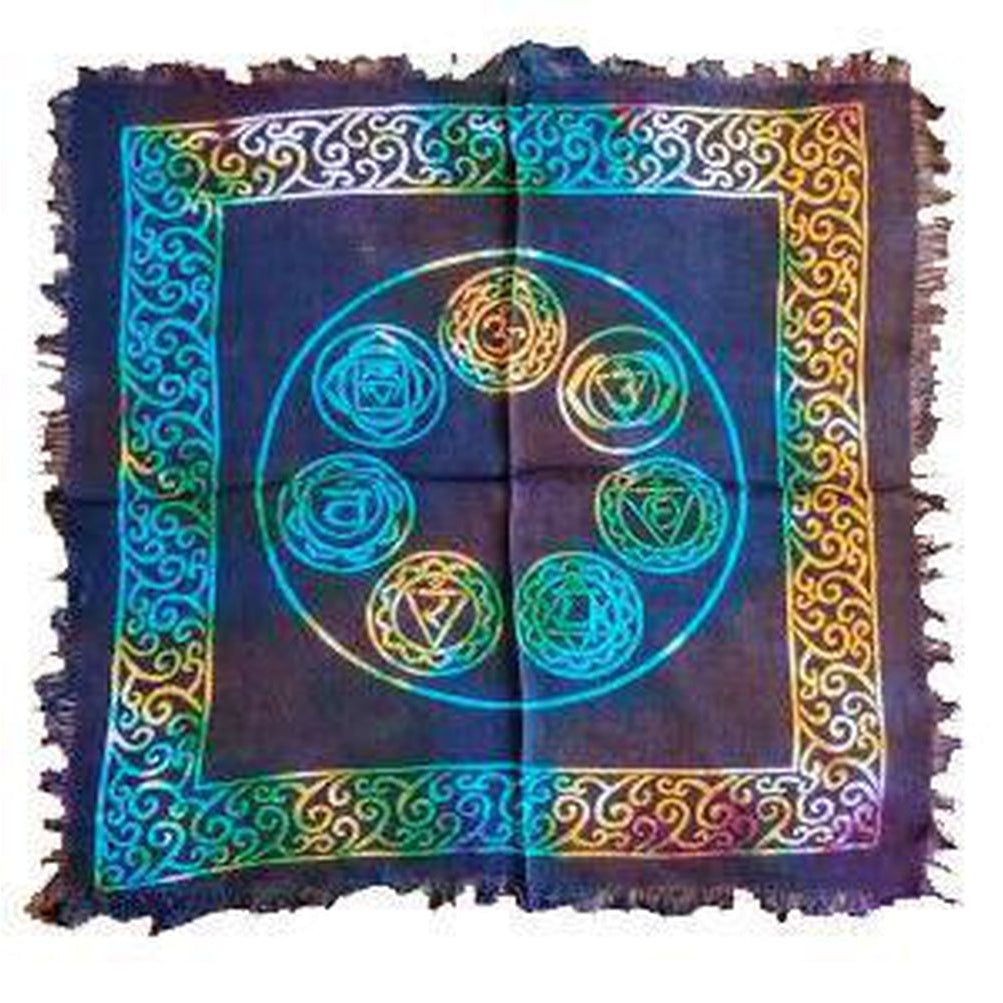 18&quot; Satin Altar Cloth - 7 Chakra, SKU SC97, UPC 6016243749747