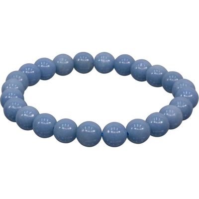 8 mm Elastic Bracelet  Round Beads - Angelite, SKU KH-98569, UPC 6016218656643