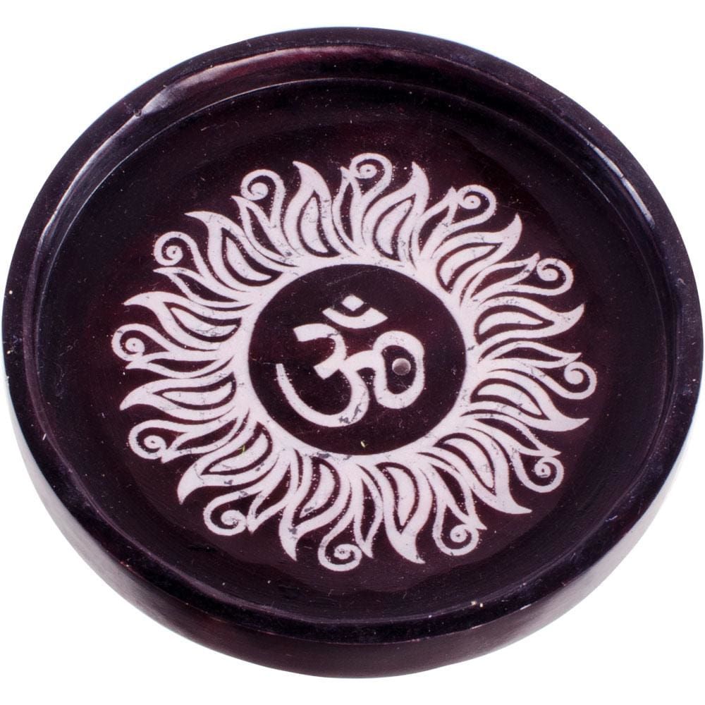 4&quot; Soapstone Cone Burner - Om, SKU KH-90113, UPC 6016217350351