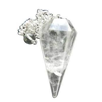 6-Sided Pendulum - Clear Quartz, SKU PEND-15, UPC 6016220861868