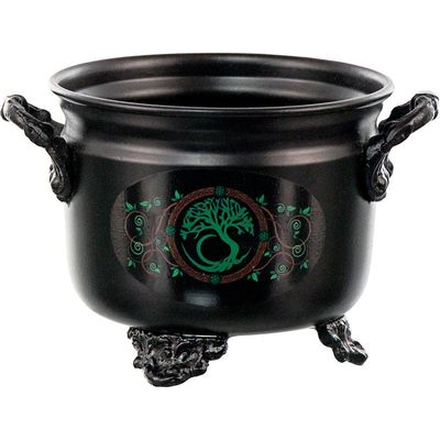 4.5&quot; Metal Cauldron - Print Tree of Life, SKU KH-64010, UPC 6016213590515