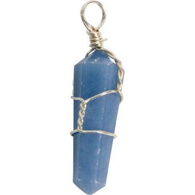 Wire Wrapped Point Pendant - Angelite, SKU KH-99286-D5, UPC 6016207964940