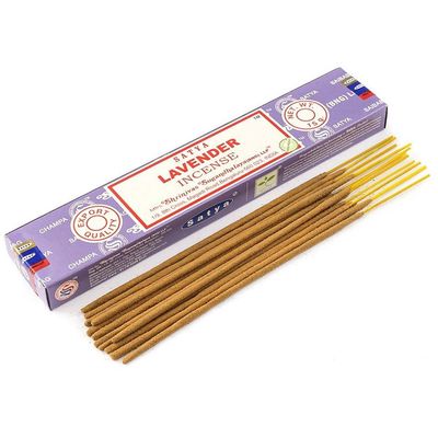Lavender Satya Incense Sticks 15 gram, SKU SULV15, UPC