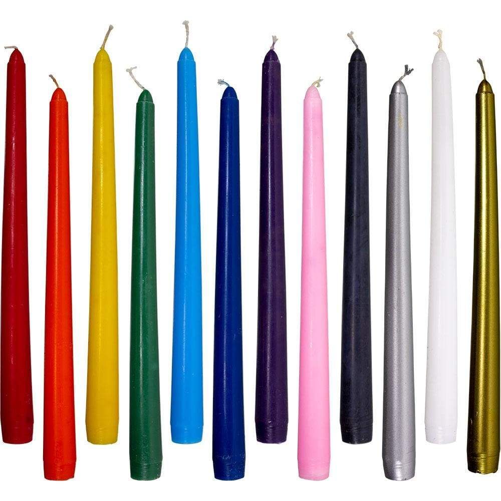 10&quot; Taper Candles Assorted (Pack of 12), SKU KH-81560, UPC 6016219576513