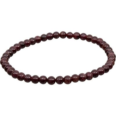 4 mm Elastic Bracelet Round Beads - Garnet, SKU KH-98352, UPC 6016211582574