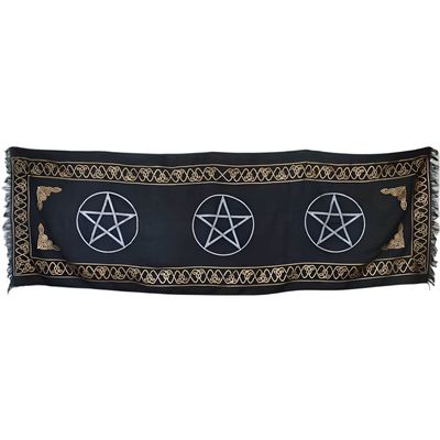 21&quot; x 72&quot; Satin Altar Cloth - Three Pentagram, SKU SC79-WPGS, UPC 6016205243207