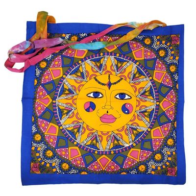18&quot; x 18&quot; Sun Multi Color Tote Bag, SKU SC74-SUN, UPC 6016205017082