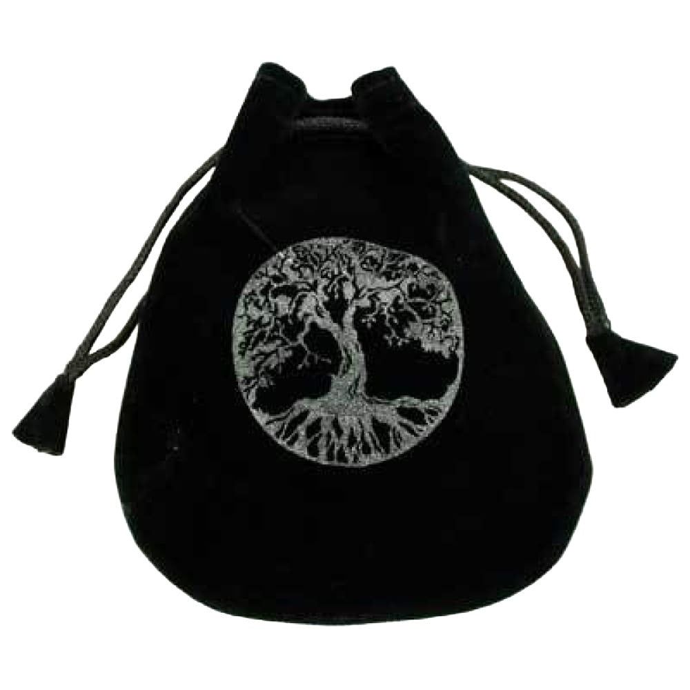 5&quot; x 5&quot; Black Velvet Bag - Tree of Life, SKU Y003-VBTOL, UPC 6016221963967
