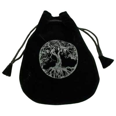 5&quot; x 5&quot; Black Velvet Bag - Tree of Life, SKU Y003-VBTOL, UPC 6016221963967
