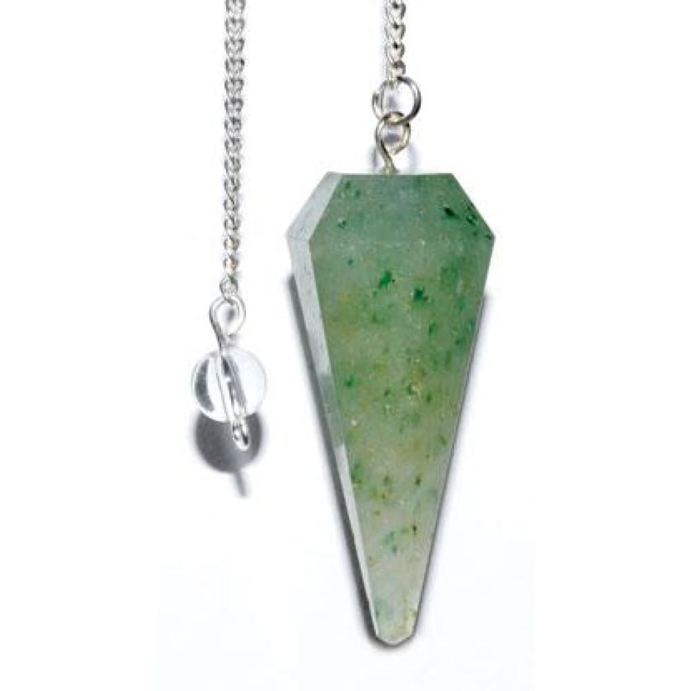 6-Sided Pendulum - Green Aventurine, SKU PEND-23, UPC 6016229332338