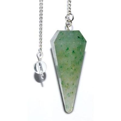 6-Sided Pendulum - Green Aventurine, SKU PEND-23, UPC 6016229332338