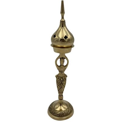 9.5&quot; Goddess Brass Cone / Charcoal Incense Burner, SKU 845GE, UPC 6016204259209