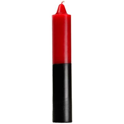 9&quot; Red / Black Jumbo Pillar Candle, SKU RM-9137, UPC 6016225518576