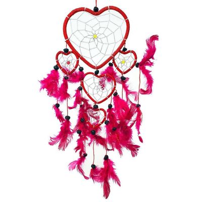 4.5&quot; Dream Catcher - Heart with Feathers, SKU DC15, UPC 6016203165136