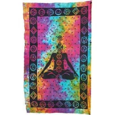 54&quot; x 86&quot; Seven Chakra Tie Dye Tapestry, SKU X208-TST-SCH, UPC 6016200296222