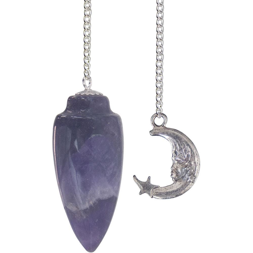 Curved Pendulum - Amethyst with Moon, SKU KH-61331, UPC 6016210573566