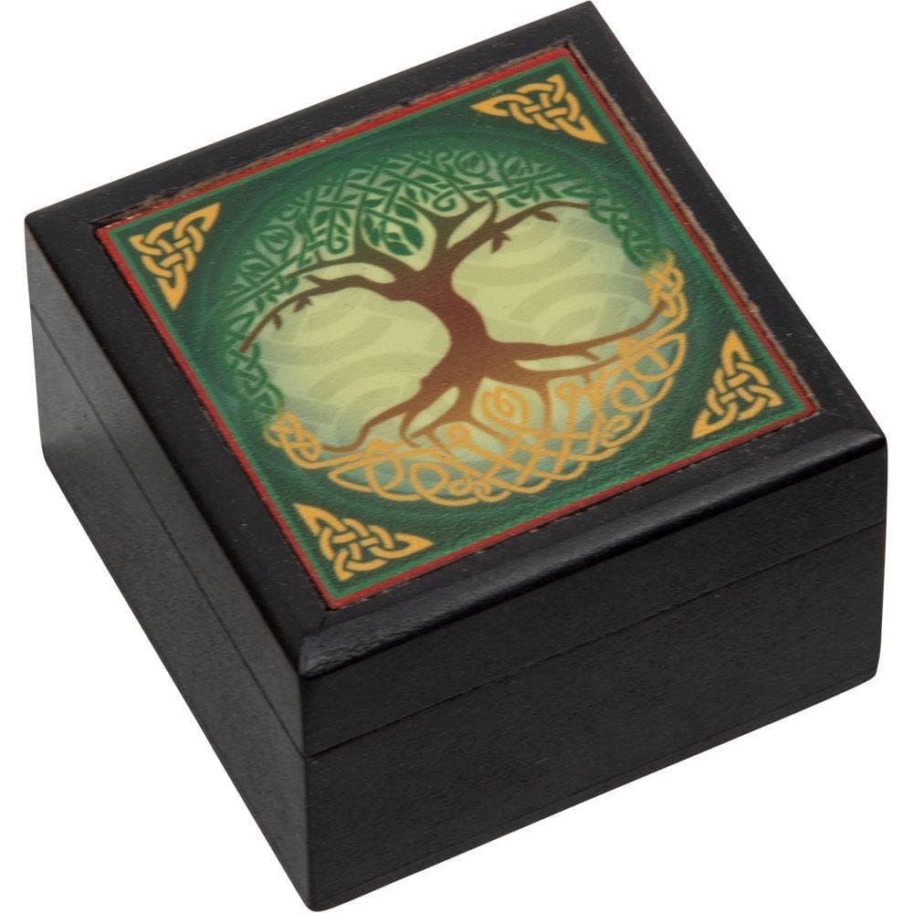 2.5&quot; Velvet Lined Printed Jewelry Box - Tree of Life, SKU KH-44388, UPC 6016200919992