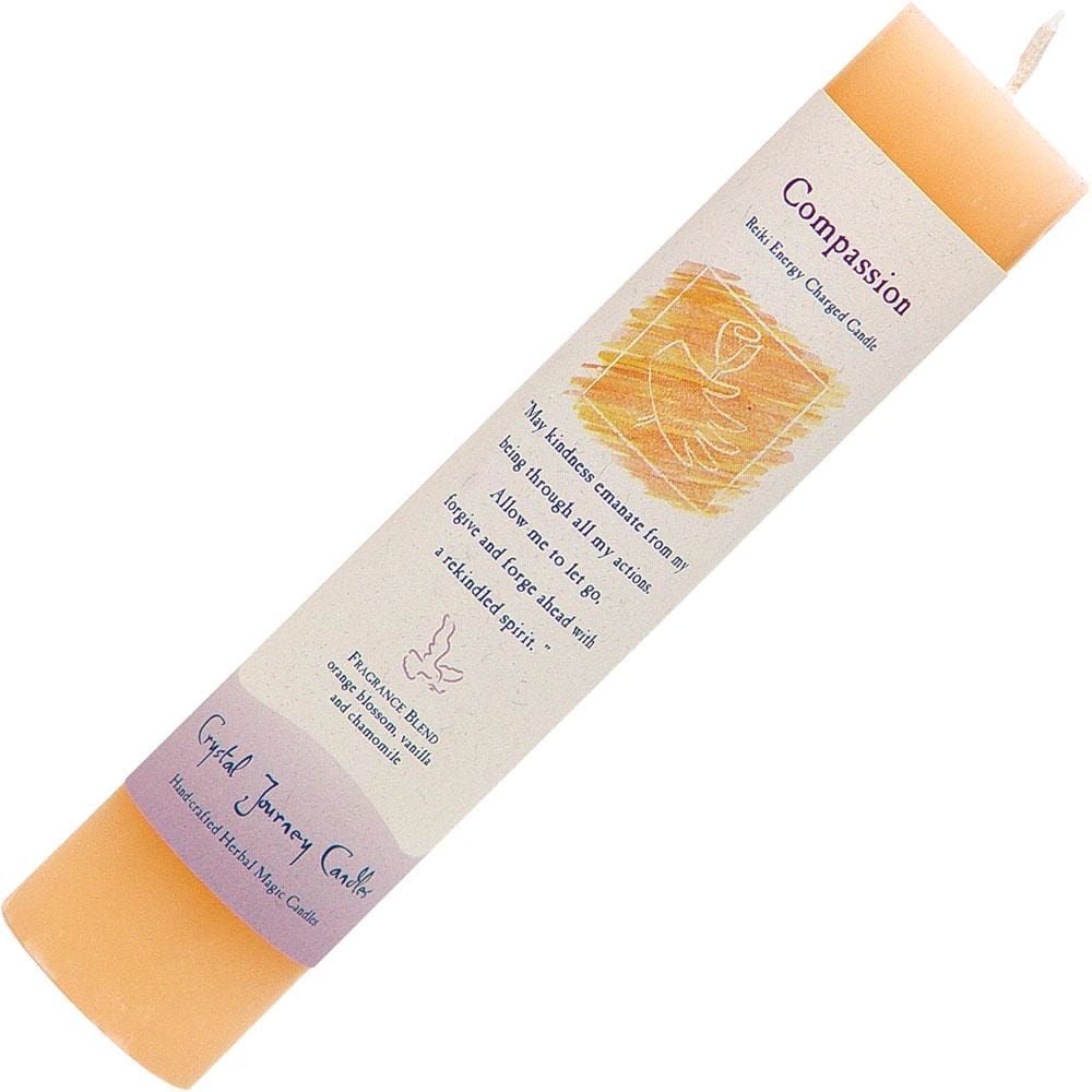 Reiki Charged Herbal 1.5&quot; x 7&quot; Pillar Candle - Compassion, SKU KH-84414, UPC 6016206015018