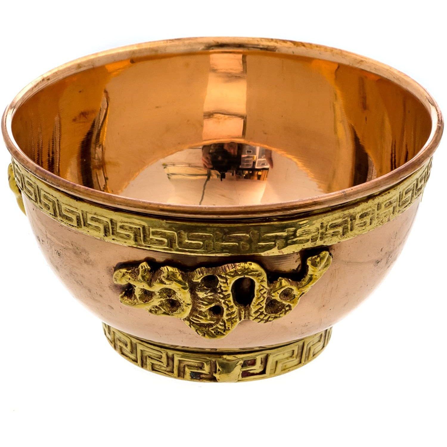 3&quot; Copper Bowl Incense &amp; Charcoal Burner - Dragon, SKU CB3, UPC 6016038182131