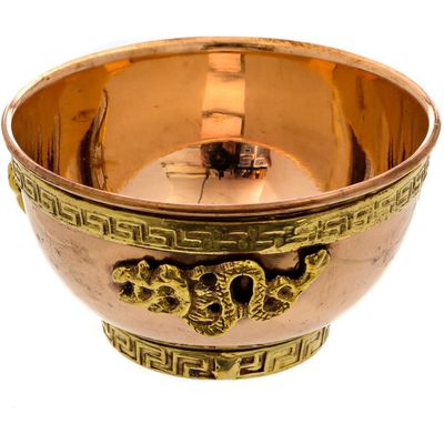 3&quot; Copper Bowl Incense &amp; Charcoal Burner - Dragon, SKU CB3, UPC 6016038182131