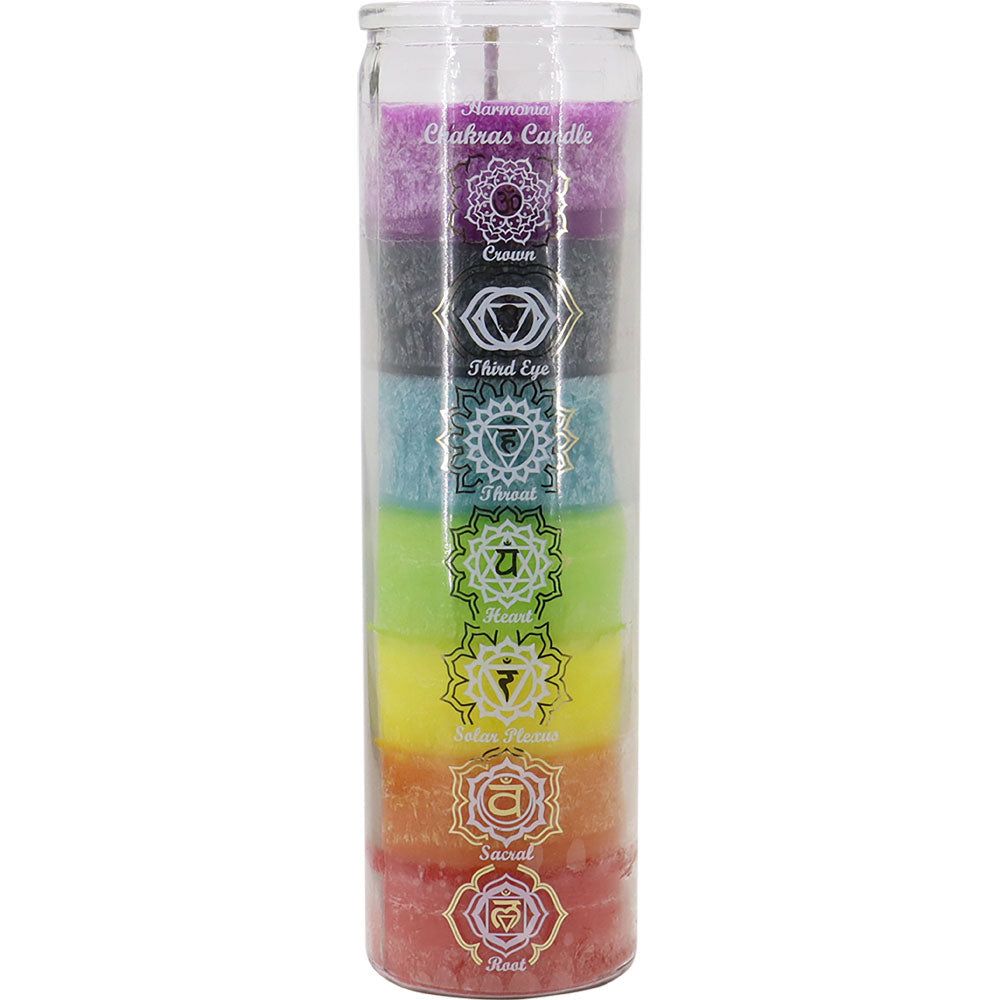 7 Day Glass Jar Candle - Chakra, SKU KH-81557, UPC 6016201655639