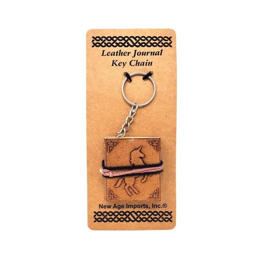 2&quot; Leather Journal Key Chain - Unicorn, SKU KB2-UN, UPC 6016204745719