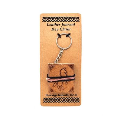 2&quot; Leather Journal Key Chain - Unicorn, SKU KB2-UN, UPC 6016204745719