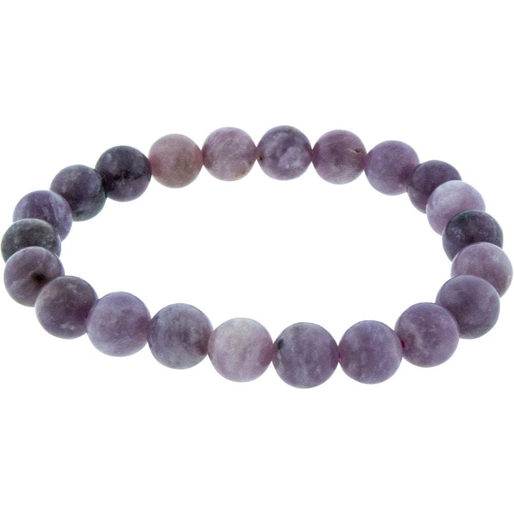 6-8 mm Elastic Bracelet Round Beads - Lepidolite, SKU KH-98570, UPC 6016212532585