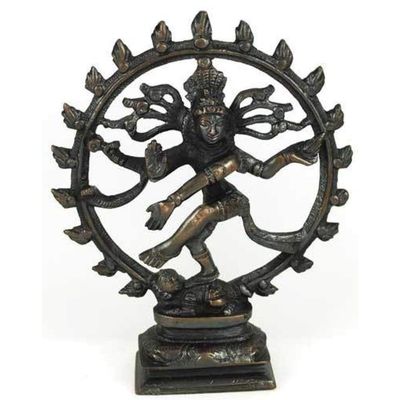 6&quot; Antique Brass Shiva Natraj Dancing Statue, SKU 1245A, UPC