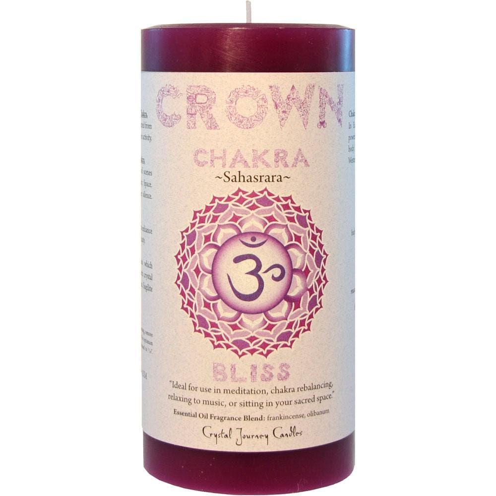 3&quot; x 6&quot; Reiki Charged Chakra Pillar Candle - Crown Sahasrara - Purple, SKU KH-84506, UPC 6016205385…