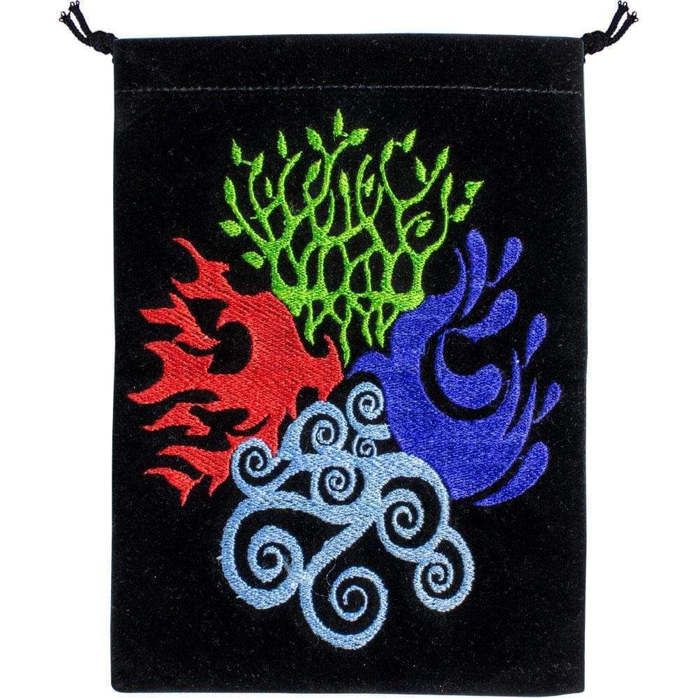 5&quot; x 7&quot; Embroidered Unlined Velvet Bag - 4 Elements, SKU KH-60144, UPC 6016204656602