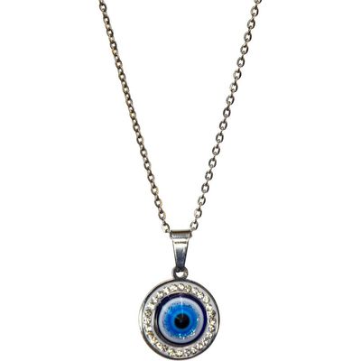 Evil Eye Protection Necklace - Evil Eye with Gems, SKU KH-99336, UPC 6016009869801