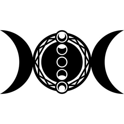 44&quot; Wall Decal - Triple Moon with Moon Phases, SKU KH-57641, UPC 6016038360355
