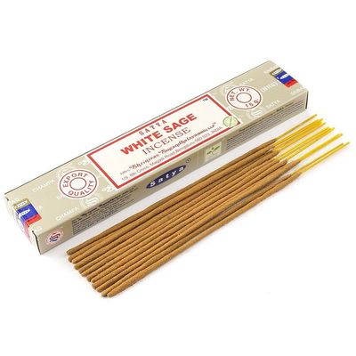 White Sage Satya Incense Sticks 15 gram, SKU SWS15, UPC