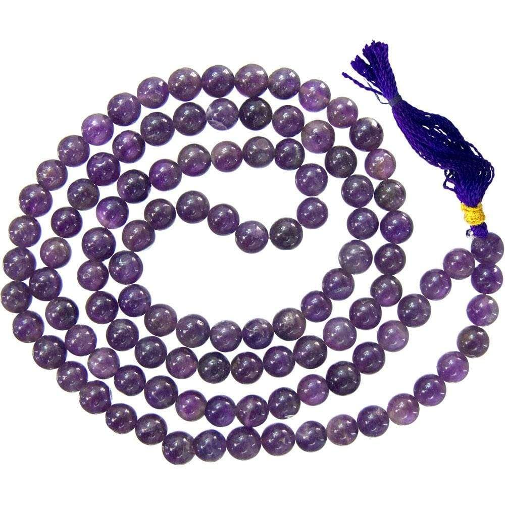 34&quot; Mala Prayer Beads - Amethyst, SKU KH-98002, UPC 6016206125113