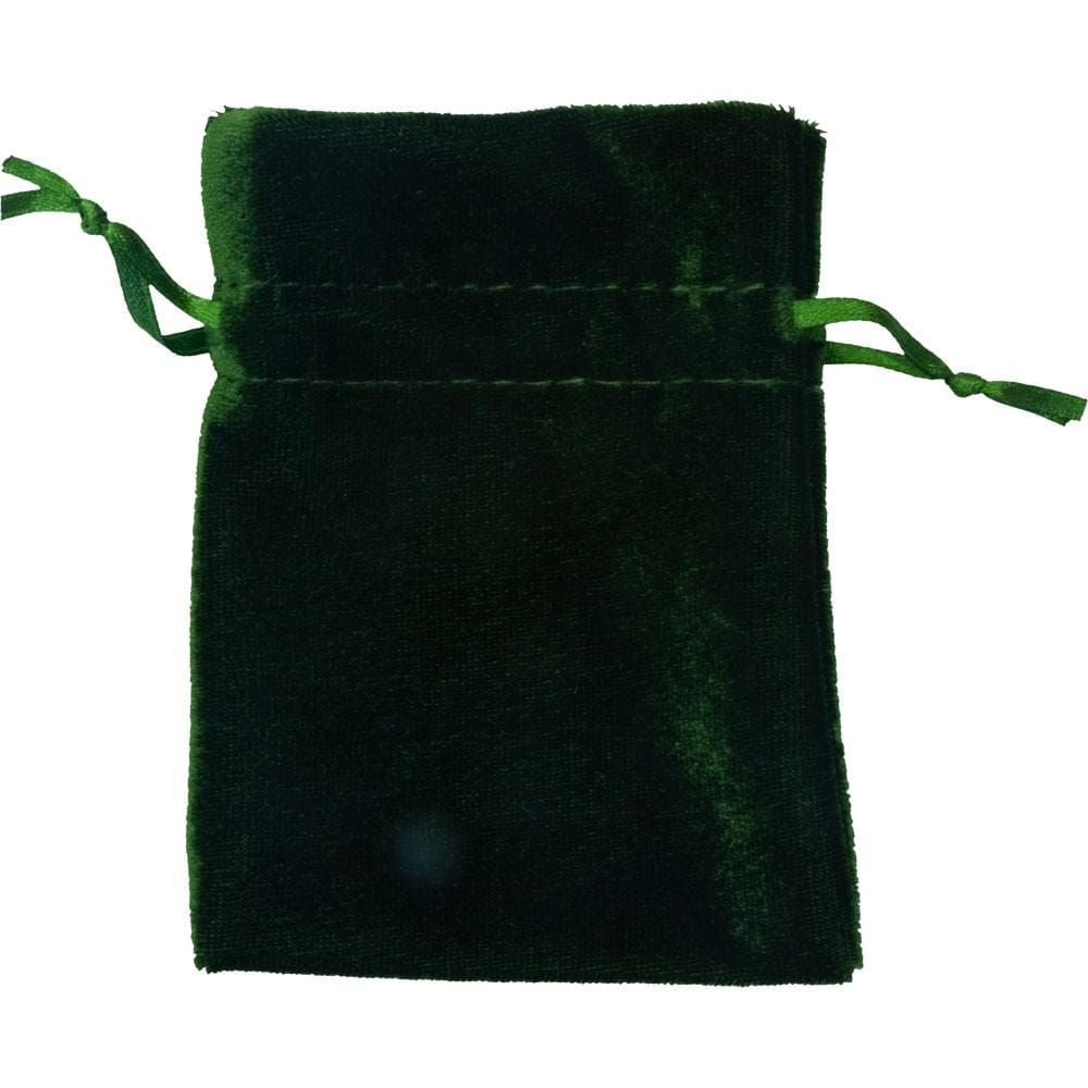 3&quot; x 4&quot; Premium Unlined Velvet Bag - Moss, SKU KH-60103, UPC 6016215474486