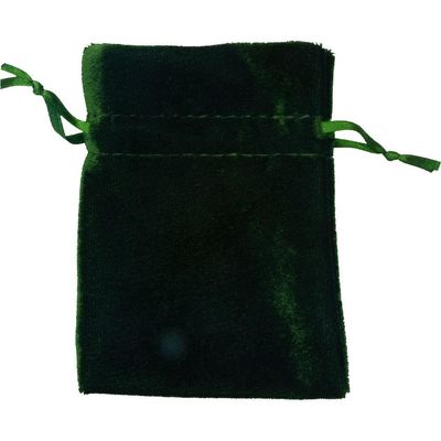 3&quot; x 4&quot; Premium Unlined Velvet Bag - Moss, SKU KH-60103, UPC 6016215474486