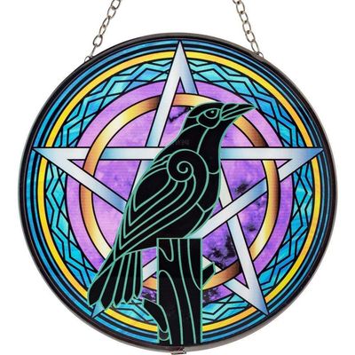 6&quot; Glass Suncatcher - Raven, SKU KH-63039, UPC 6016214940951