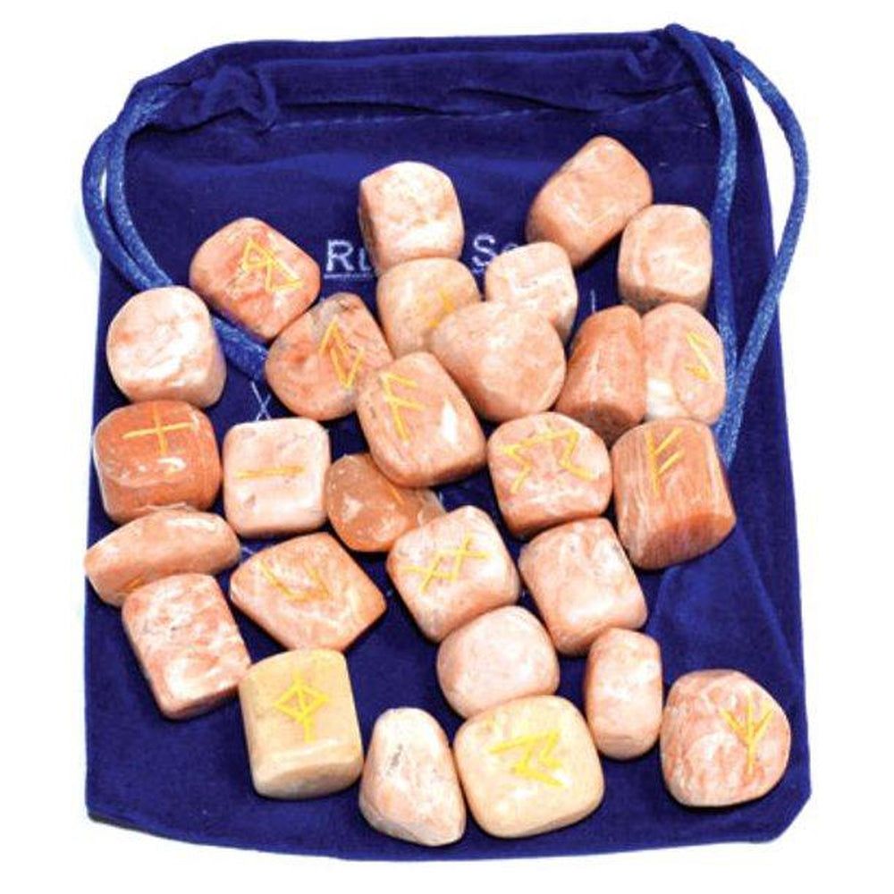 Gemstone Rune Set - Peach Moonstone, SKU Rune-PM, UPC 6016002885884