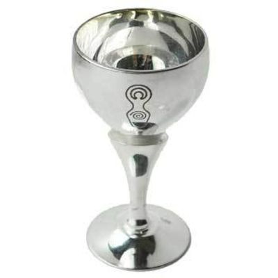 3.25&quot; Silver Plated Chalice / Goblet - Goddess, SKU 14031, UPC 6016204931952